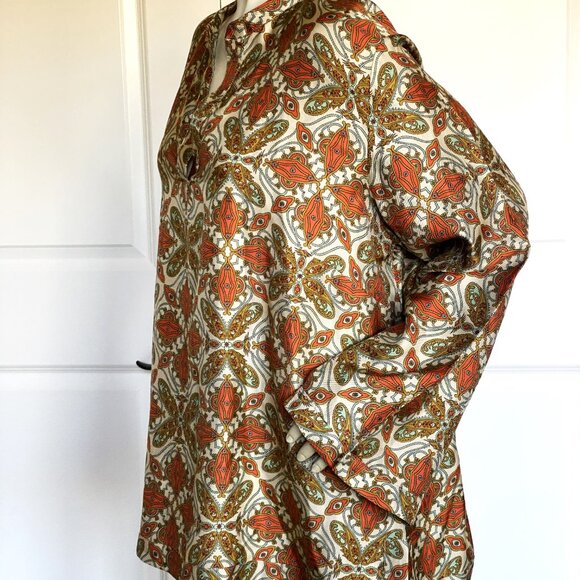 NEW CHICO'S SILK MULTICOLOR PAISLEY PRINT TUNIC BLOUSE SIZE: 22 - Picture 5 of 7